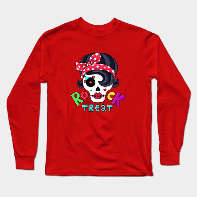 Catrina rock or treat Long Sleeve T-Shirt by JoanaJuheLaju1